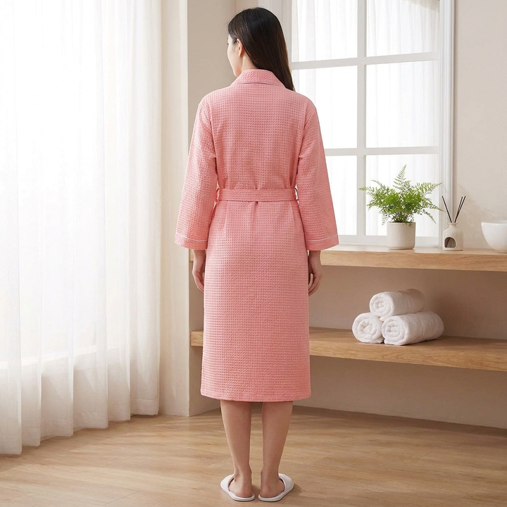 Lekkie Kimono Bawełniane Wafel Bathrobe