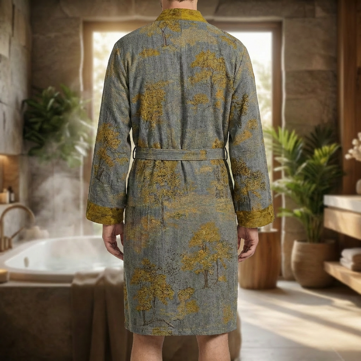 Lekkie Męskie Kimono Robe z Bawełny