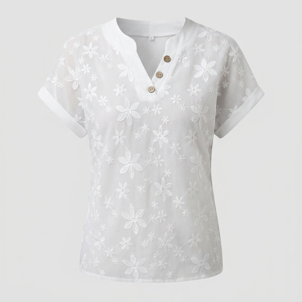 Kwiatowa Koszula V-Neck dla Kobiet