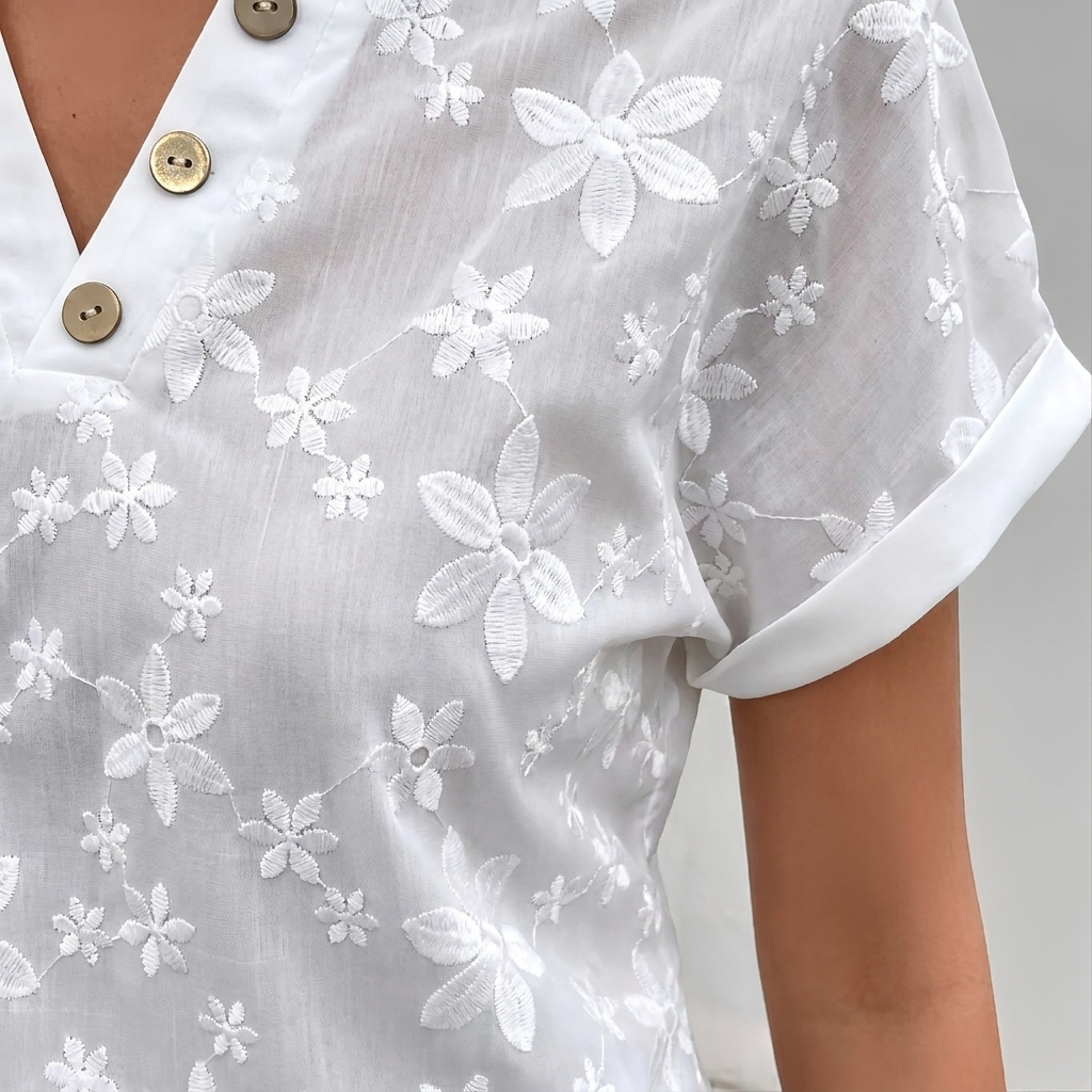 Kwiatowa Koszula V-Neck dla Kobiet