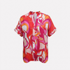 Kobieta Casual V-Neck Bluzka z Wzorem Paisley i Opadającymi Rękawami