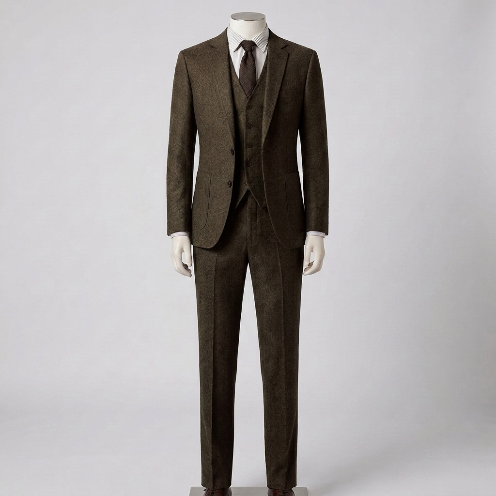 Męski Trzy‑Częściowy Garnitur Slim-Fit Spodnie
