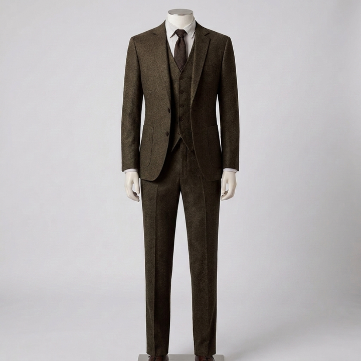 Męski Trzy‑Częściowy Garnitur Slim-Fit Spodnie