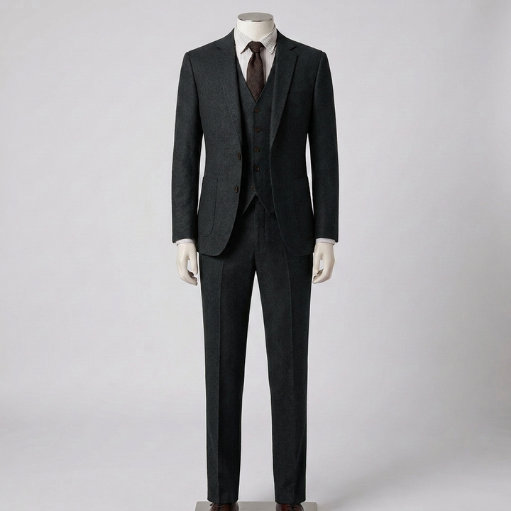 Męski Trzy‑Częściowy Garnitur Slim-Fit Spodnie