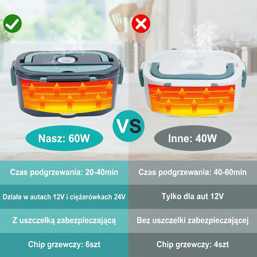 Elektryczny Lunchbox 1,5L 60W