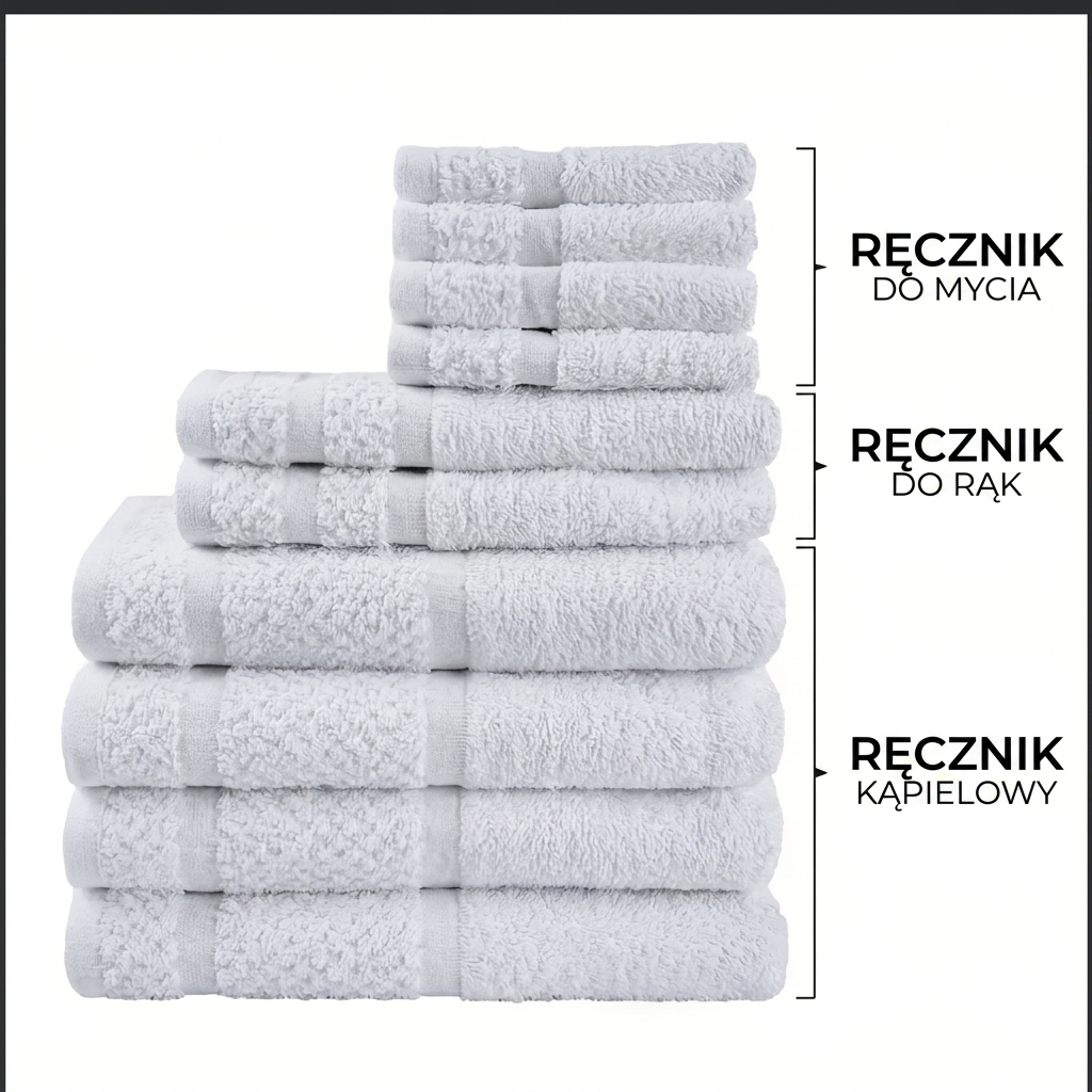 Komplet Ręczników 10 Elementów