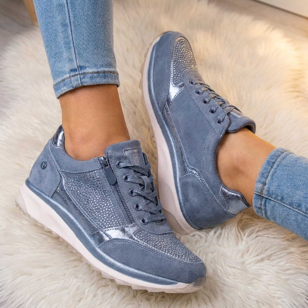Buty Damskie  Sznurowane Z Zamkiem