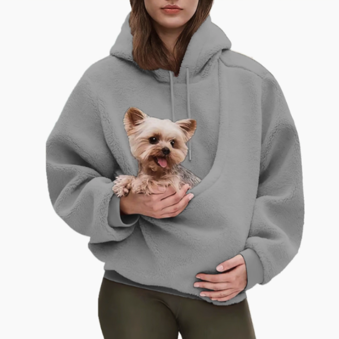 Bluza kangurka z wbudowaną kieszenią na kota lub psa