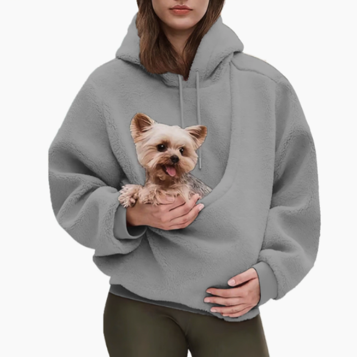 Bluza kangurka z wbudowaną kieszenią na kota lub psa
