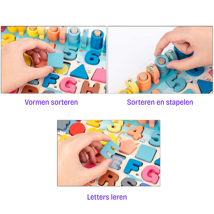 Drewniana tablica edukacyjna Montessori | Rozwój umiejętności dla dzieci i niemowląt