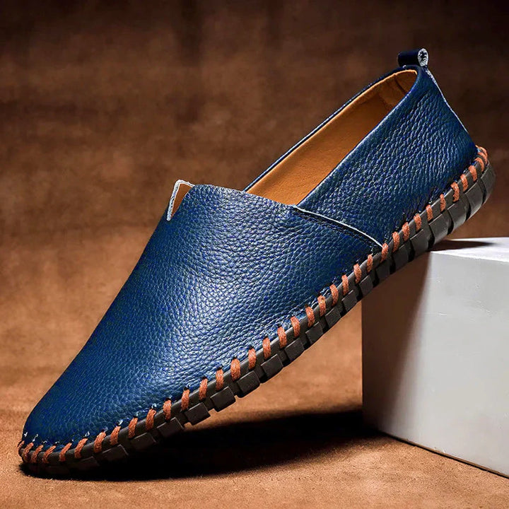 Eleganckie mokasyny Matowe, skórzane pantofle wsuwane