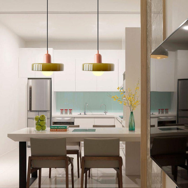 Kolorowa lampa wisząca w stylu Bauhaus - StiloGlas