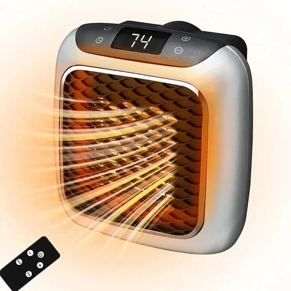 Mini grzejnik ścienny 800 W do gniazdka, cichy i kompaktowy