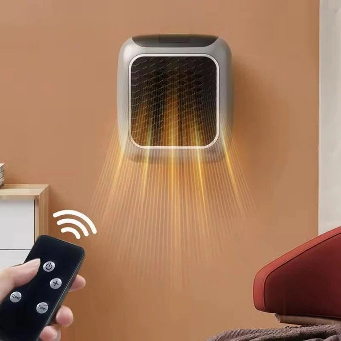 Mini grzejnik ścienny 800 W do gniazdka, cichy i kompaktowy