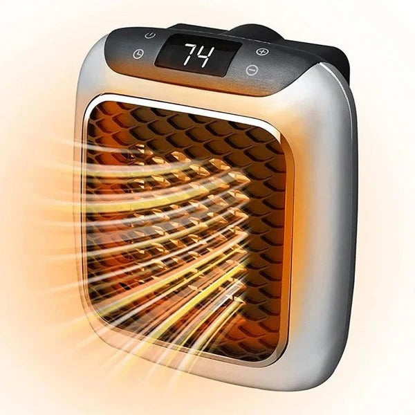 Mini grzejnik ścienny 800 W do gniazdka, cichy i kompaktowy