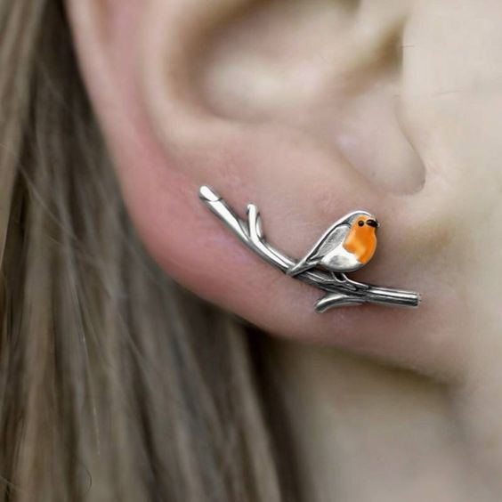 Srebrne kolczyki Vintage Birdie
