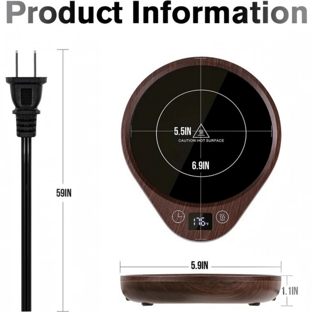 Podgrzewacz do kubka z kubkiem w zestawie, trzy poziomy i timer
