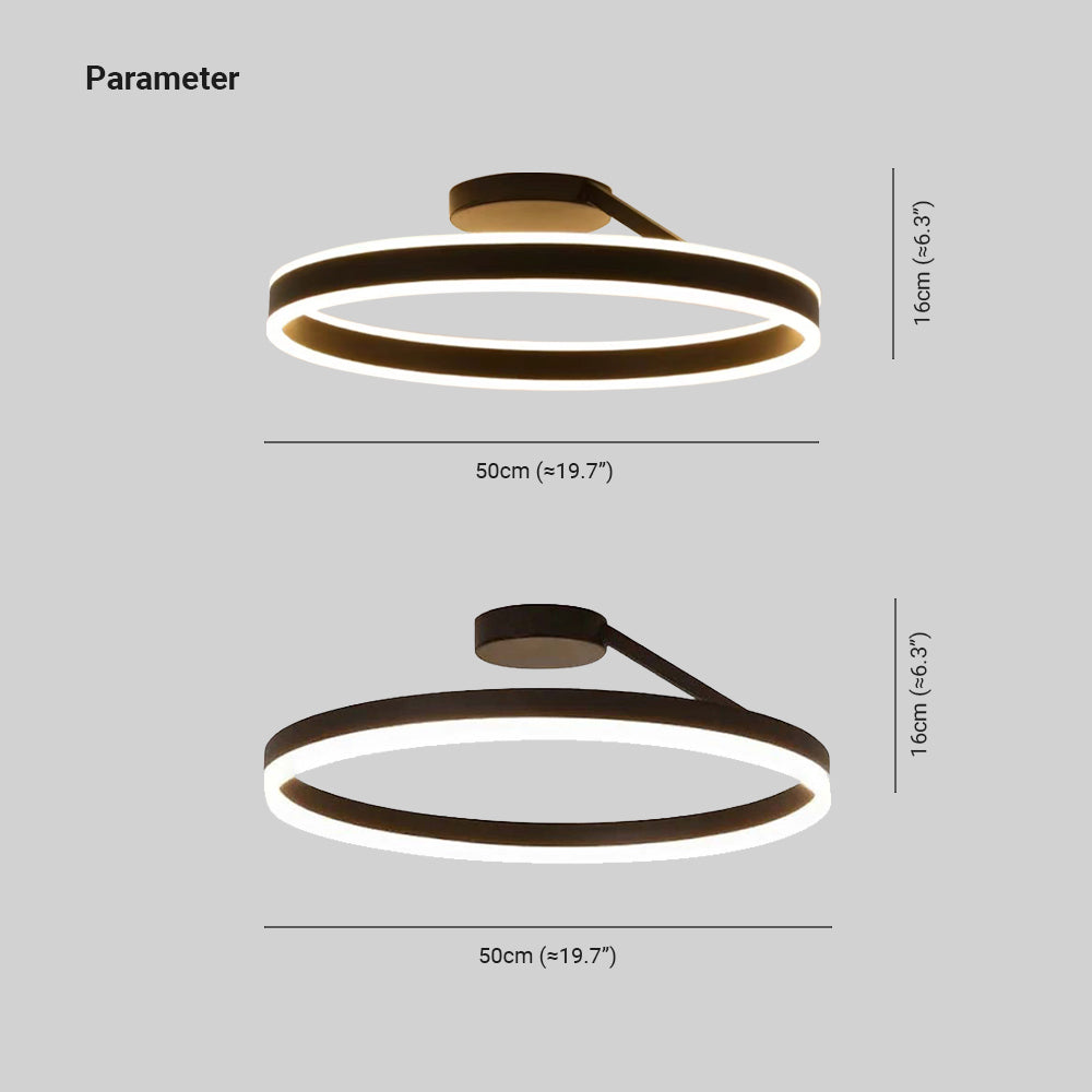 Arisha Nowoczesna lampa sufitowa w kształcie koła LED czarno/biała do salonu i korytarza, metal