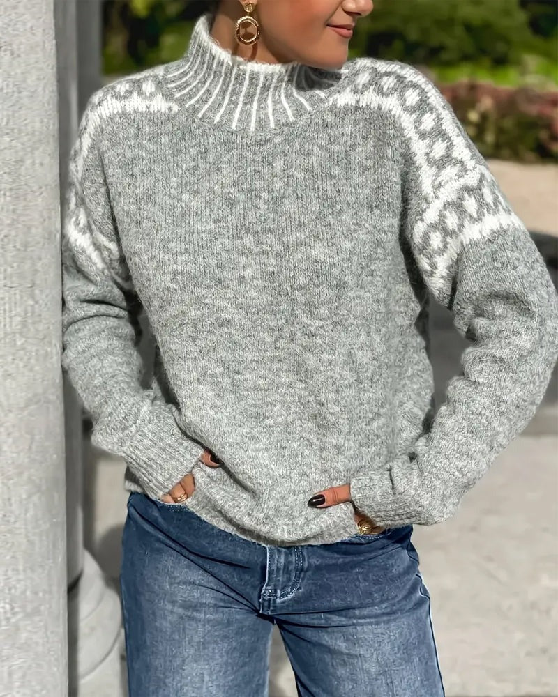 Damski ciepły sweter z dzianiny waflowej Cozy, gruba dzianina na zimne dni