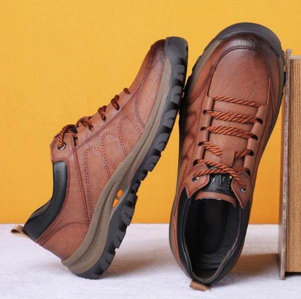 Skórzane buty ortopedyczne dla mężczyzn, wygodne i wodoodporne