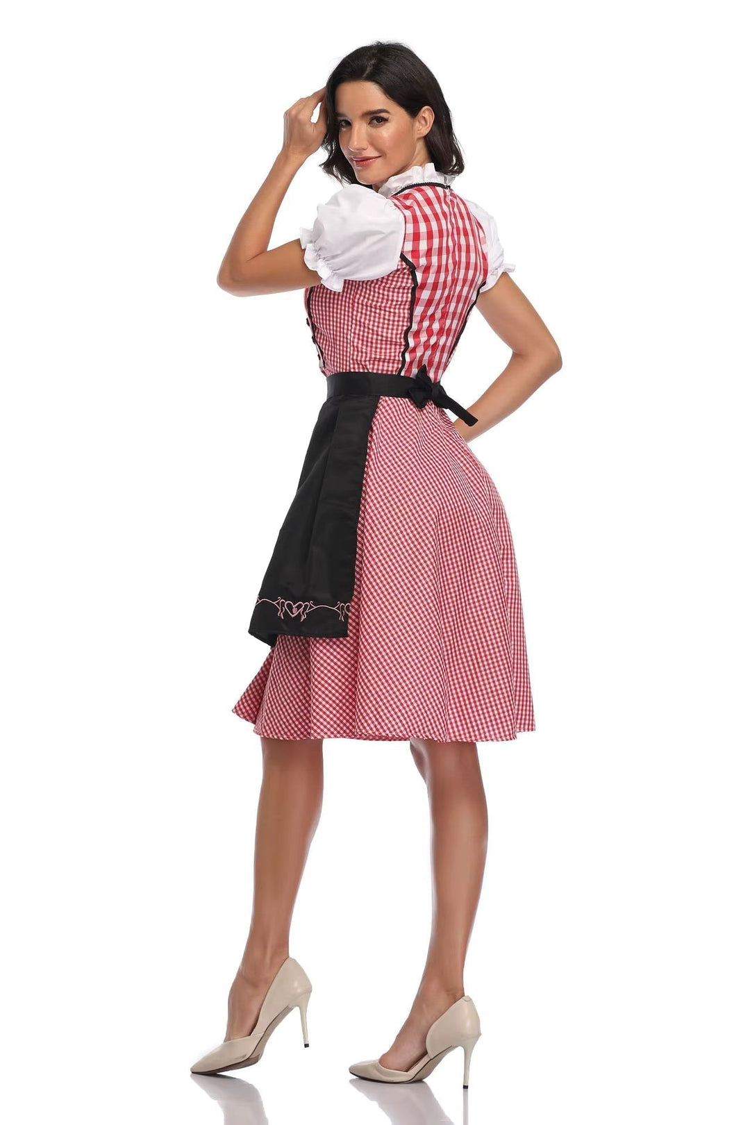 Klasyczny damski komplet dirndl na Oktoberfest - tradycyjny poliester