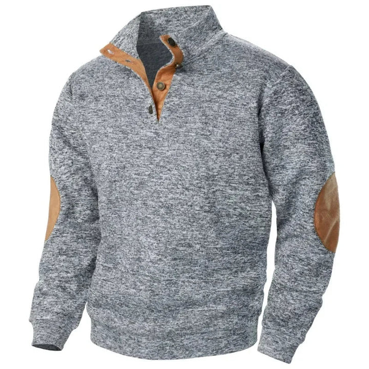 Męski sweter z dekoltem w serek na styl outdoorowy i casualowy