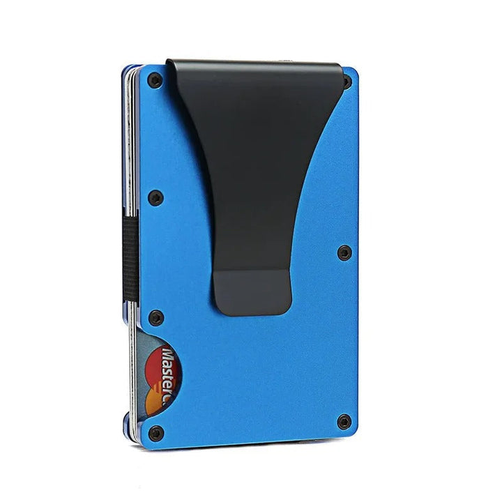 Portfel z matowego kobaltowego tytanu – cienki i elegancki portfel RFID dla mężczyzn i kobiet