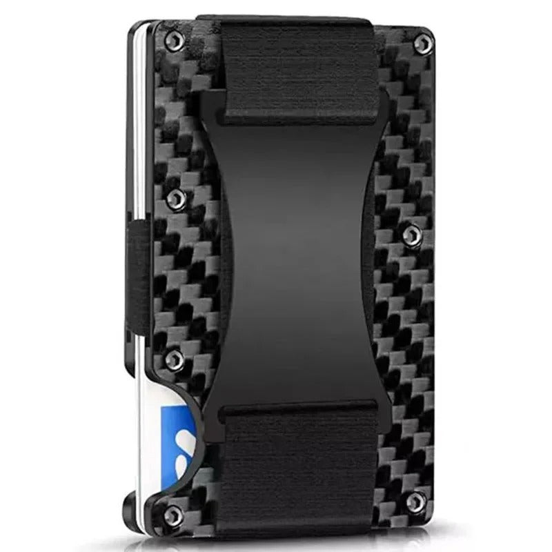 Portfel z matowego kobaltowego tytanu – cienki i elegancki portfel RFID dla mężczyzn i kobiet
