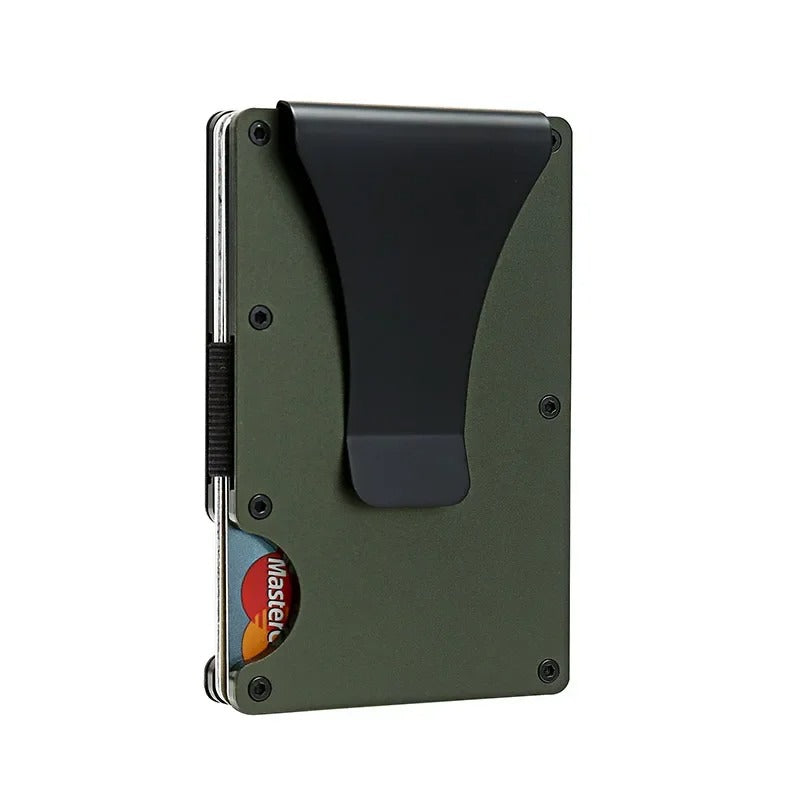 Portfel z matowego kobaltowego tytanu – cienki i elegancki portfel RFID dla mężczyzn i kobiet