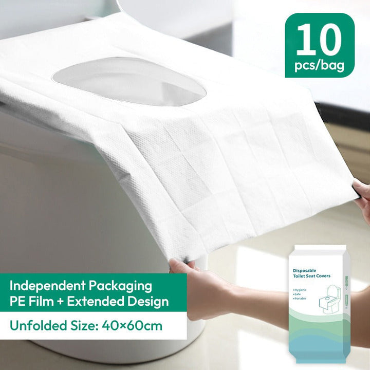 Jednorazowe nakładki na deskę WC PureSeat, dwuwarstwowe, wodoodporne, 10 x 10 szt.