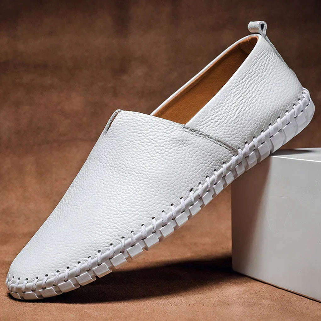 Eleganckie mokasyny Matowe, skórzane pantofle wsuwane