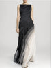 Warstwowa sukienka maxi w stylu ombre
