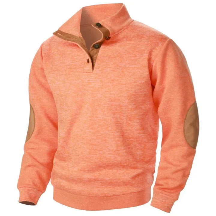 Męski sweter z dekoltem w serek na styl outdoorowy i casualowy