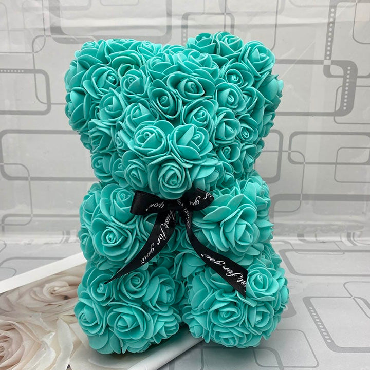 PetalCuddle Wieczny różowy miś | Romantyczny pluszak z sztucznych kwiatów na Dzień Matki i inne uroczystości
