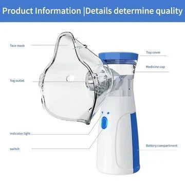 Przenośny inhalator mesh dla dorosłych i dzieci – cichy inhalator ładowany przez USB