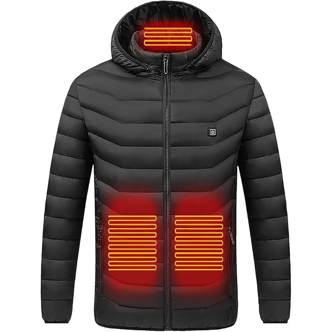 Ogrzewana kurtka puchowa z 9 strefami ciepła i kapturem