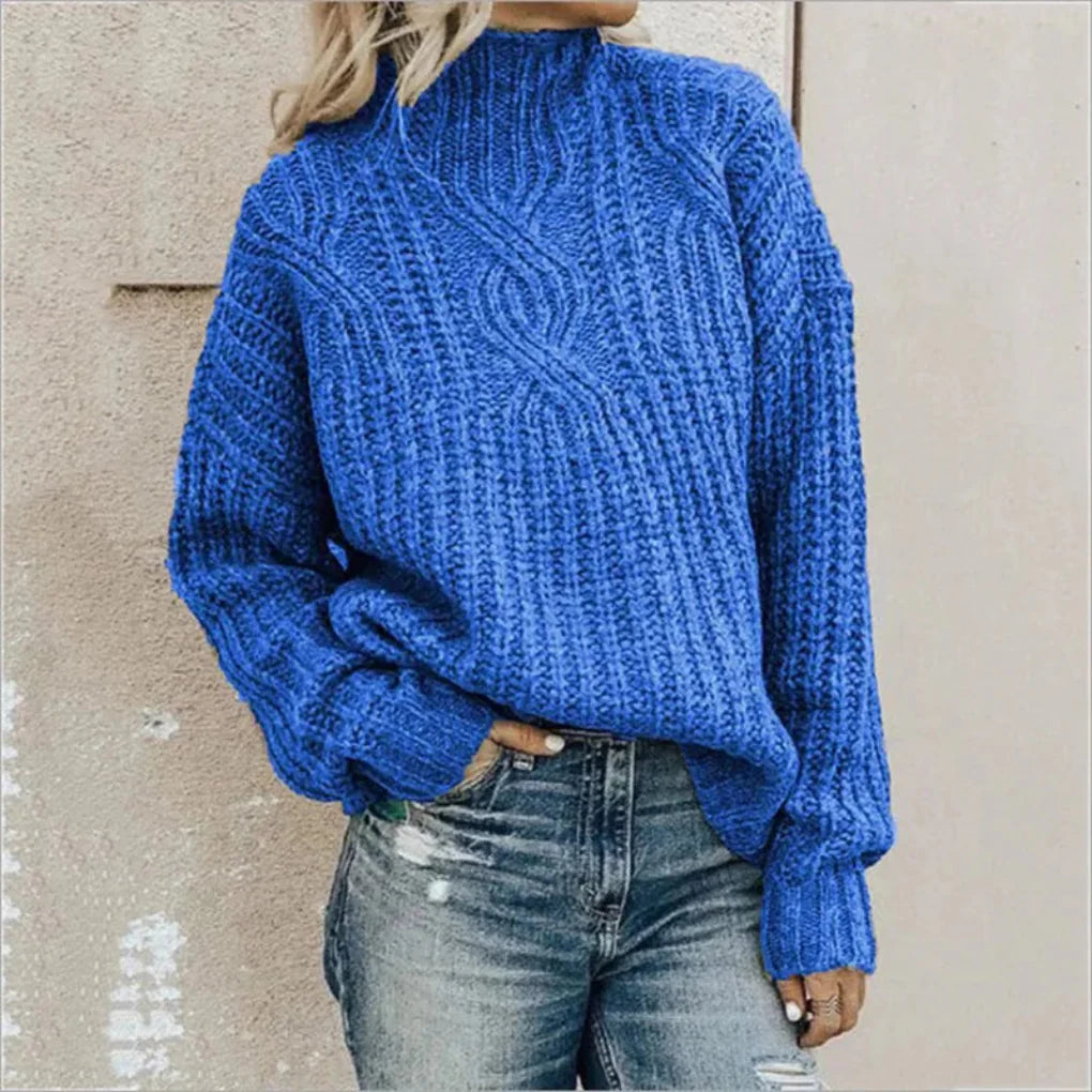 Elegancki damski sweter dzianinowy – subtelna faktura i wyrafinowany styl