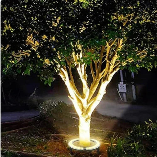 Oświetlenie LED do drzew – okrągła lampa gruntowa 360° do ogrodów, alejek i krajobrazu
