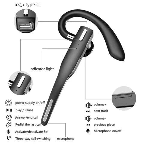 Bezprzewodowy zestaw słuchawkowy Bluetooth 5.1 z podwójnym mikrofonem – RoadMic Pro