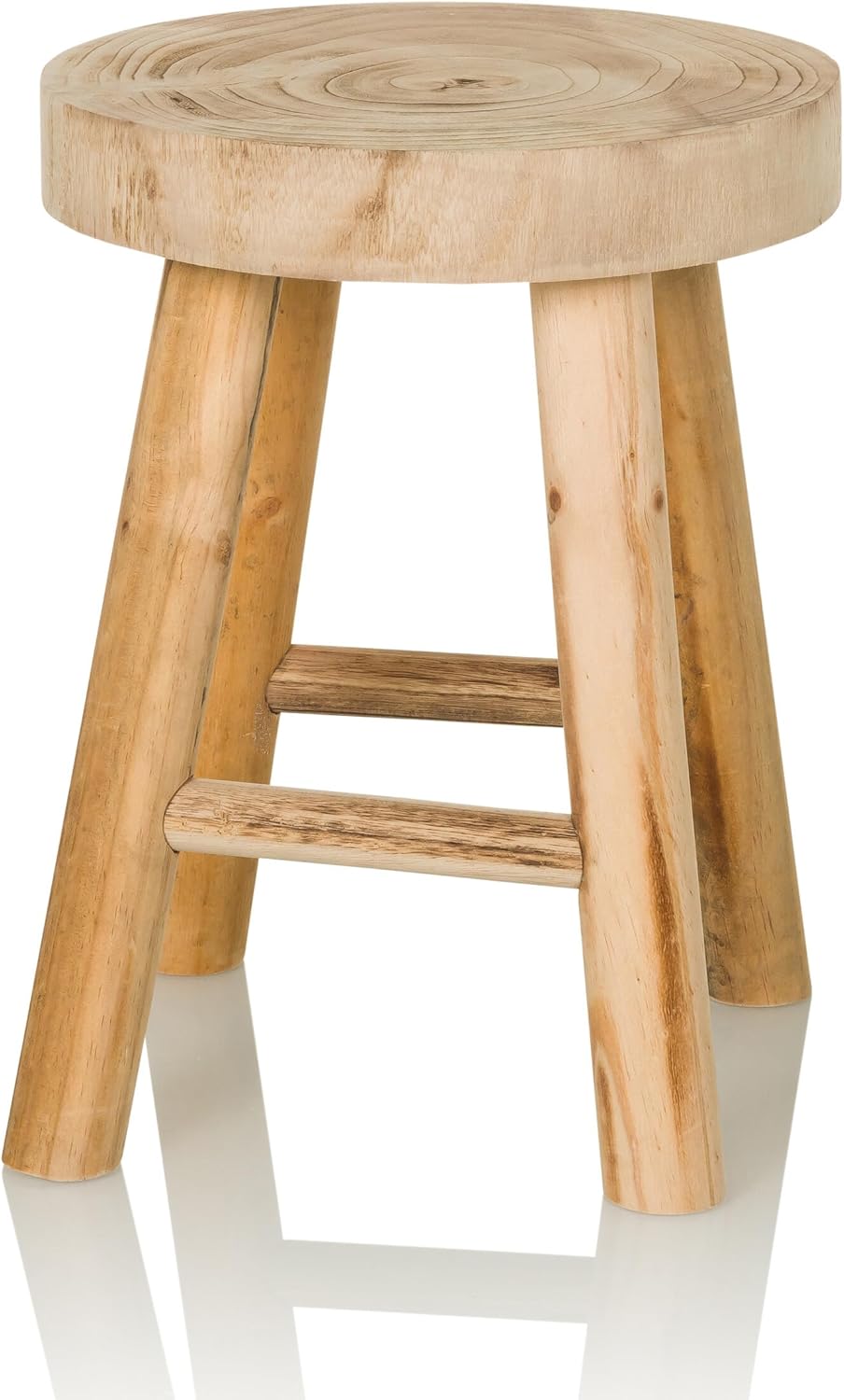 Taboret drewniany o trójnożnej podstawie