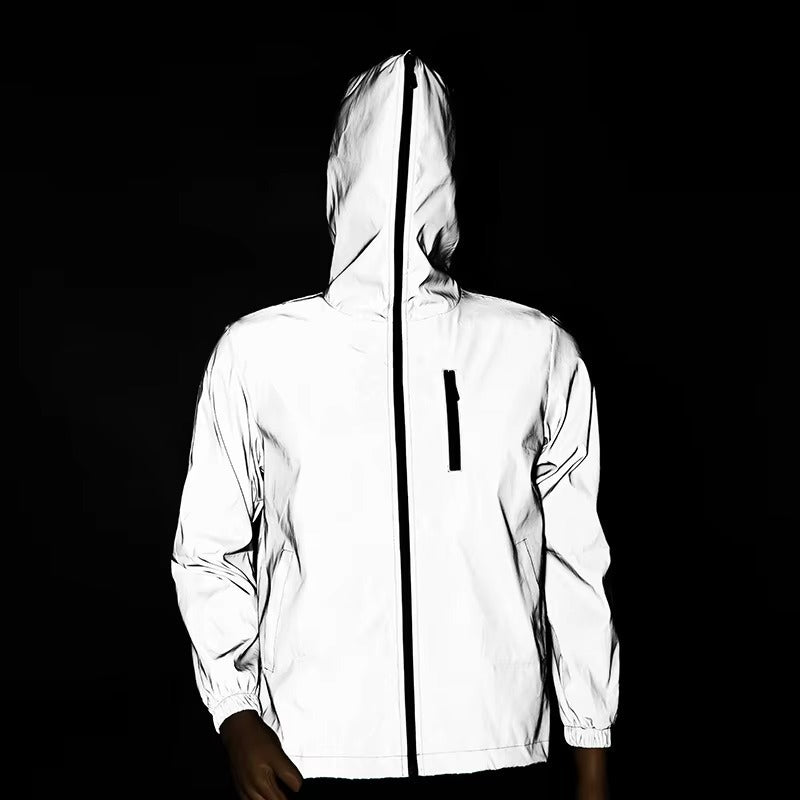 Mocno odblaskowa i wodoodporna kurtka przeciwdeszczowa unisex – LumiSafe