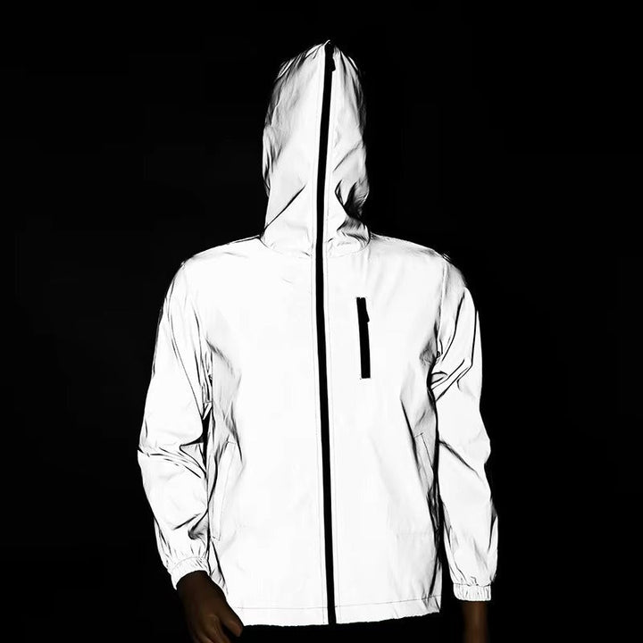 Mocno odblaskowa i wodoodporna kurtka przeciwdeszczowa unisex – LumiSafe