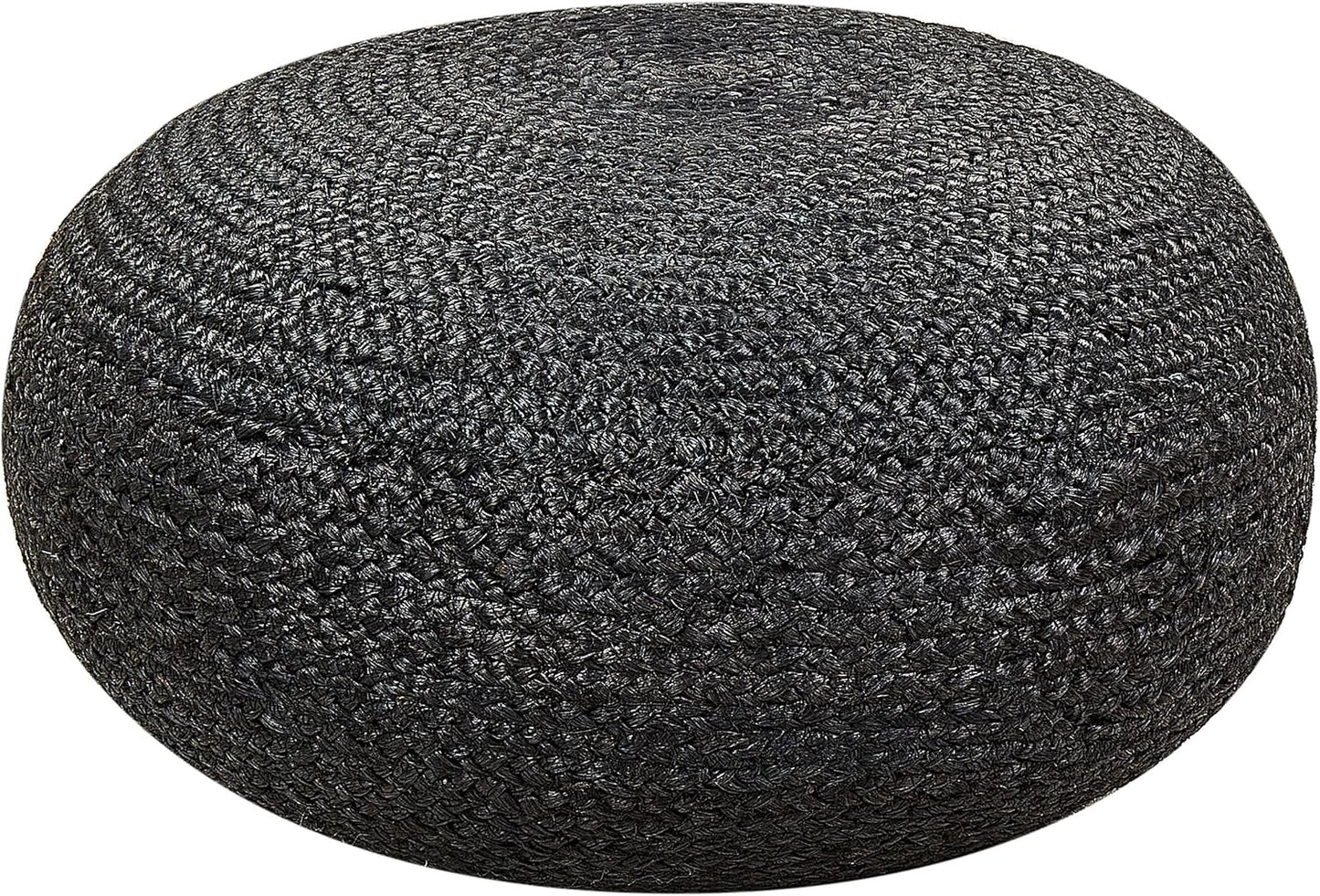 Pufa pleciona z gęstym splotem o okrągłej formie