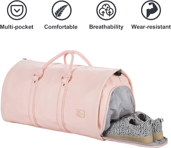Torba podróżna Duffel z ekoskóry PU, przekształcalna – torba weekendowa do kabiny