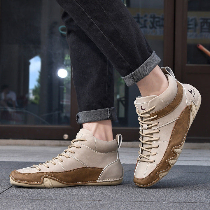 Męskie Sneakersy Falowana Podeszwa Kontrastowe Panele