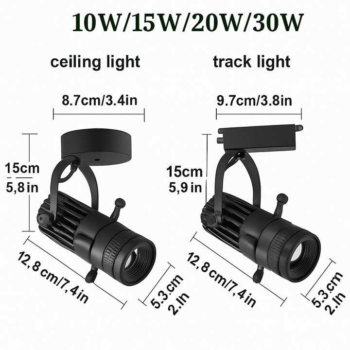 Regulowany reflektor LED z regulowaną wiązką