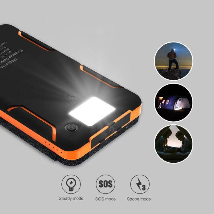 Solarny powerbank z 4 panelami i 3 wyjściami USB – SunCore
