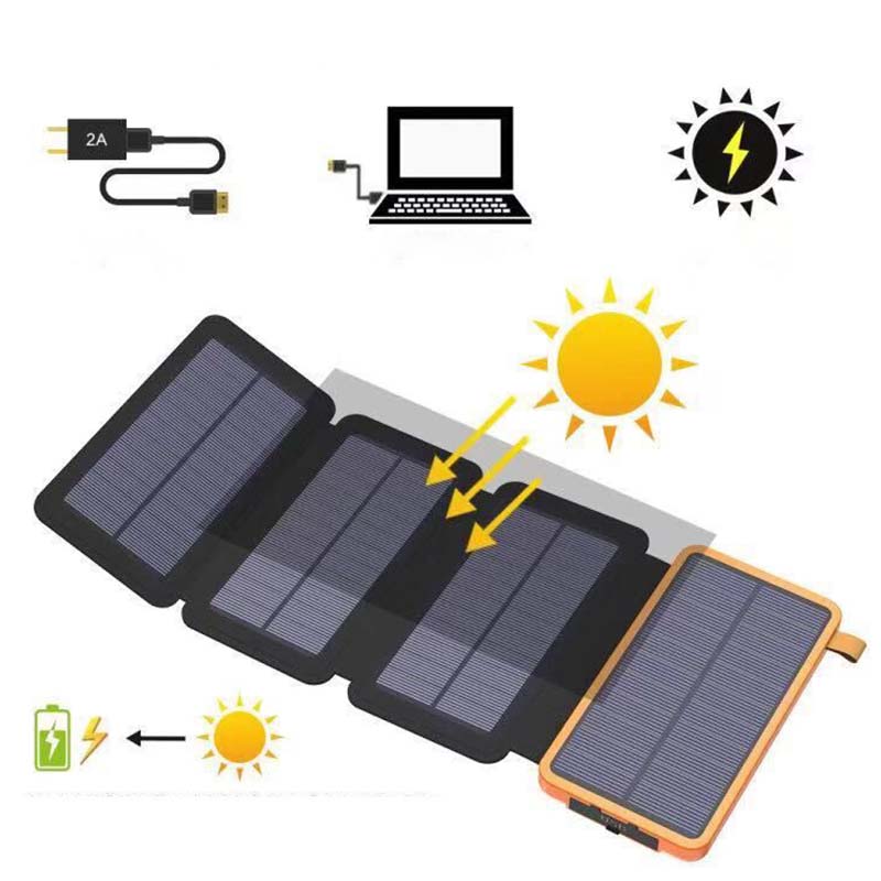 Solarny powerbank z 4 panelami i 3 wyjściami USB – SunCore