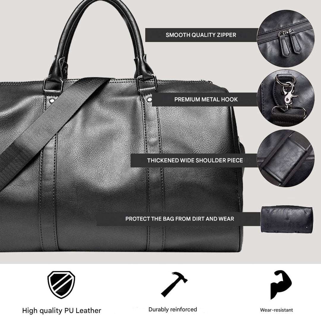 Pojemna skórzana torba podróżna – lekki i wytrzymały bagaż podręczny