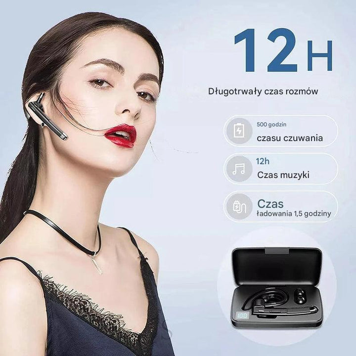 BT5.3 Jedno Ucho Słuchawki Bluetooth z Odszumianiem